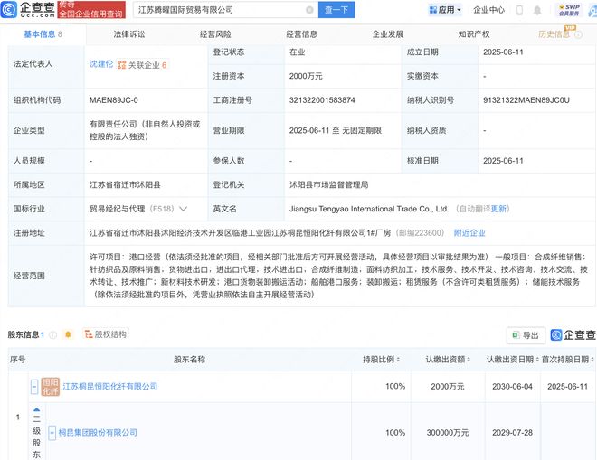 桐昆股份投資成立國際貿易新公司，拓展針紡織品及原料銷售業(yè)務